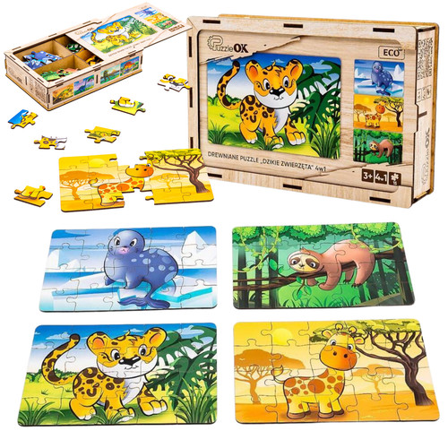 Puzzle bois 1 animaux - puzzle, en