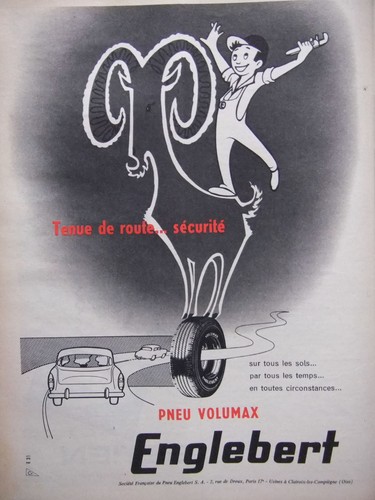 Publicité 1958 pneu volumax - publicitÉ,