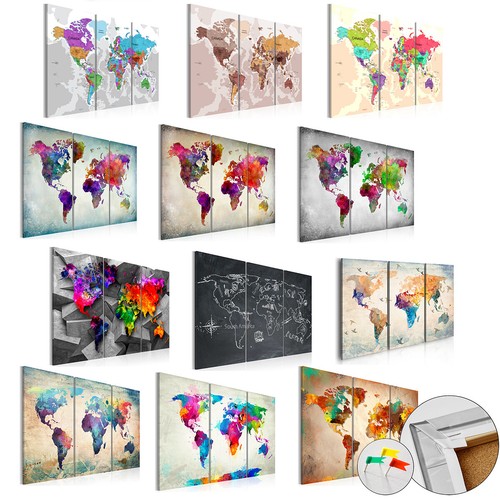 Carte monde tableau liège - carte,
