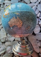 ANCIEN GRAND GLOBE TERRESTRE MAPPEMONDE PIED EN ALUMINIUM 