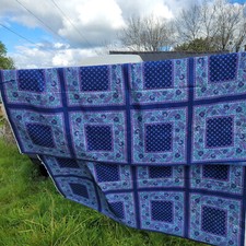 Tissu provencale bleu vintage - tissu,