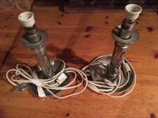 2 Pieds de lampe en étain en