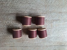 5 bobines 6 fils spécial machines à coudre glacé N°8 france crespel ancien