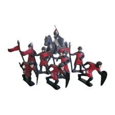 Lot Soldats Médiévaux Estoniens – Figurines Guerriers Chevalier Masse Drapeau