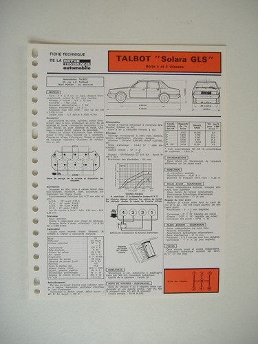 Fiche technique rta talbot - technique,