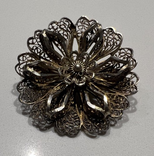 Broche ancienne filigrane - broche,