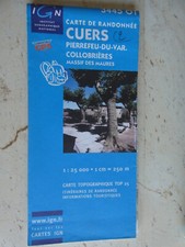 carte  IGN bleue 3445 OT top 25 CUERS PIERREFEU DU VAR   1997 edition 1