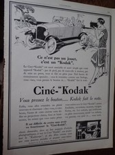 CINE KODAK + lait concentré sucré NESTLE publicité papier ILLUSTRATION 1927