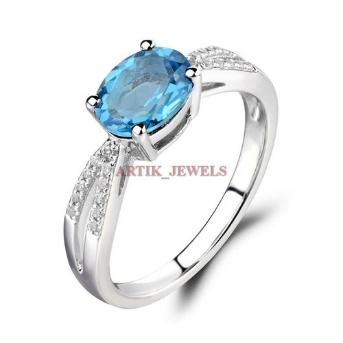 Naturel bleu gemme topaze avec - bleu,