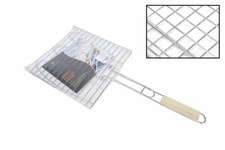 X Grille Poisson Barbecue Double Grill Grille Manche En Bois 28x28cm DFH