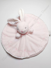 Doudou Plat/Mouchoir Rond Authentique Lapin Rose Blanc Pois Perle  -  Kaloo 2013