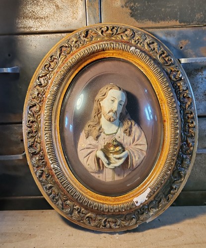 Cadre reliquaire ovale verre - ovale,