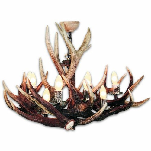 Lustre avec vrai bois - de, cerf