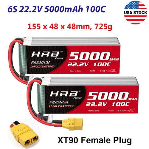 2pcs hrb 5000mah 100c - 6s,