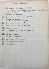 Marcel PAGNOL - Notes autographes sur "La Belle Meunière" [c.1948]