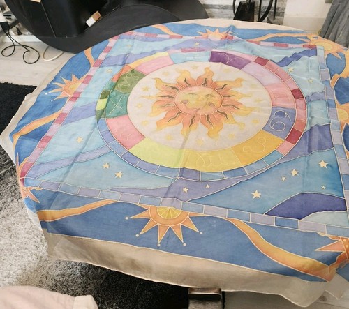 Foulard soie peint la - ,
