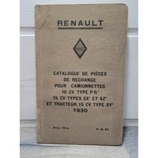 Renault Camionnette 10cv PR/15cv SX SZ/Tracteur SY -1930- Catalogue Piece PR84