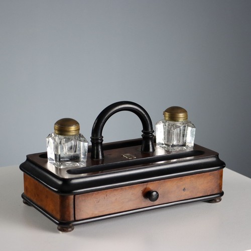Encrier ancien bois avec - ancien,