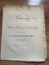 BECVAROVSKY Frantisek Divertissement pour le Piano-Forté Schott partition violon