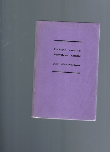 Henry montherlant lettre - de,