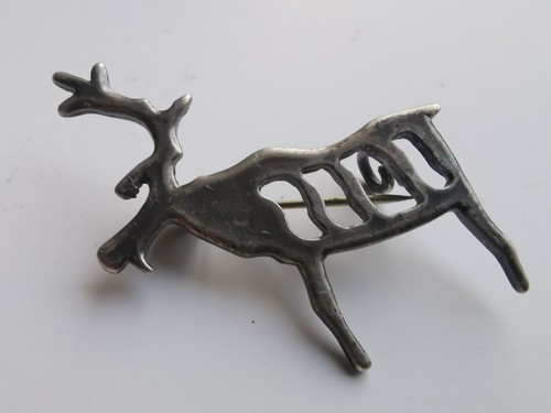 Broche cerf argent - , mfa