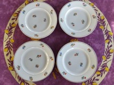 4 Assiettes à Dessert Moulin des Loups Saint Amand Orchies Brabant Floral 19,5cm