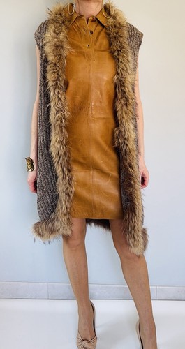 Veste gilet col fourrure - , prada