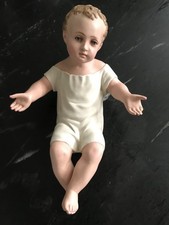 Exceptionnel Enfant Jésus Terre Cuite Yeux Verre Fin XIX début XX eme