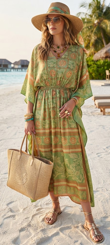 Green orange boho - boho, kaftan