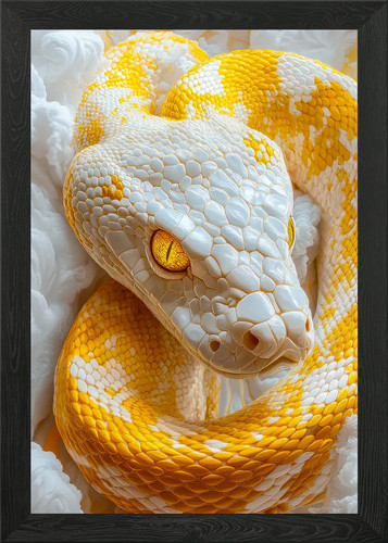 Albino python framed wall - albino,