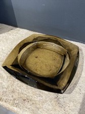 Cendrier Ancien en Verre Fumé