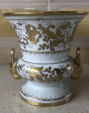 Vase Médicis Porcelaine De Paris Blanc Et Or Signée Le Tallec
