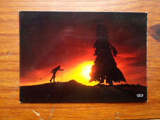 SKI NORDIQUE FORET DU MASSACRE JURA COUCHER DE SOLEIL  carte postale postcard 
