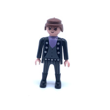 PLAYMOBIL * WESTERN * Homme Chatain Bandit Costume Noir Cow-Boy 3036