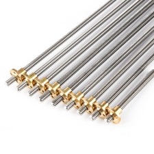 T8 8mm Trapezoidal Stainless Steel Threaded Rod Lead Screw && Brass Nut For 3D