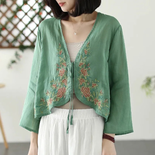 Broderie femme cardigan - broderie,