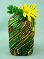 Vase Arlequin, verre soufflé, design Murano, années 1900, Italie