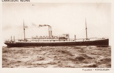 CARTE POSTALE.  PAQUEBOT " KERGUELEN".  ANNEE 1915.