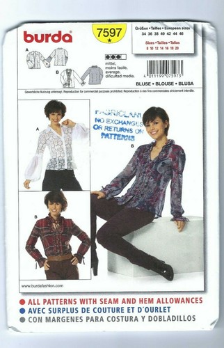 New burda 7597 misses - new,