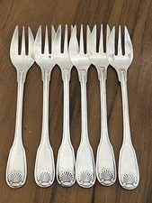6 fourchettes a huitre  Métal Argenté Christofle Modèle Coquille Vendôme