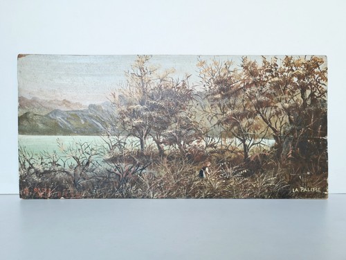 Tableau huile bois - , paysage