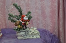 POT PLANTE FLEUR ARTIFICIELLE PÈRE NOEL VILLAGE SAPINS DÉCORATIONS FÊTES