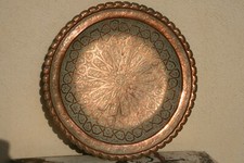 ancien plateau en cuivre