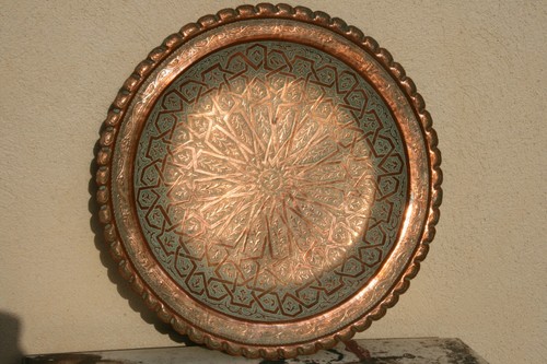 Ancien plateau cuivre - ancien, en