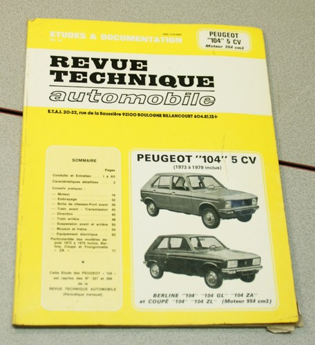 Revue technique peugeot 104 - revue,