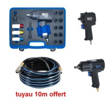 Clé à choc pneumatique avec tuyau air comprimé 10m offert