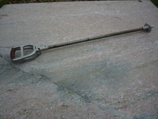 Canne siège ancienne alu assise gainé de cuir vintage