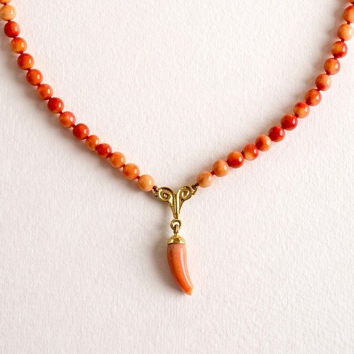 Collier perles corail - collier,