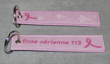 porte clé (flammme) octobre rose en tissus fabriqué pour la BA1 113 saint dizier