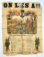 WWI 1914 1918 Ancienne Affiche de Propagande " ON LES A !! " Guerre des Poilu